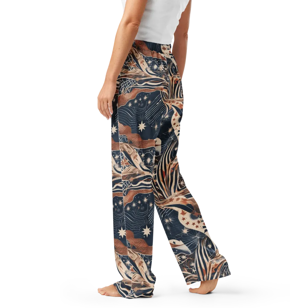 Midnight Meridian on Women's Pajama Pants — Left