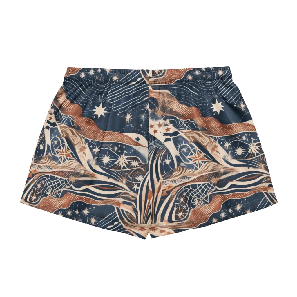 Midnight Meridian on Women's Pajama Shorts — Back