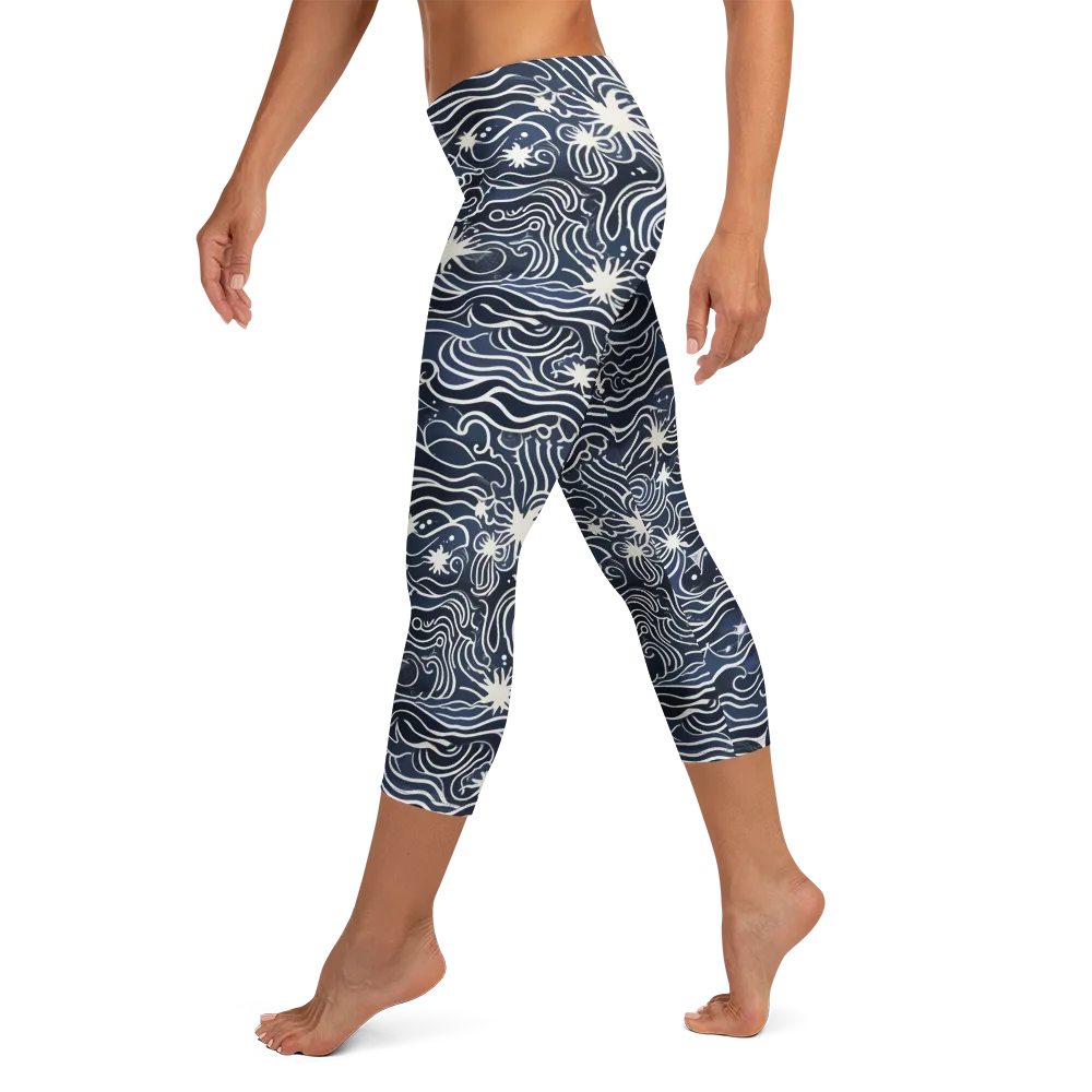 Nautical Nebula on Capri Leggings — Left