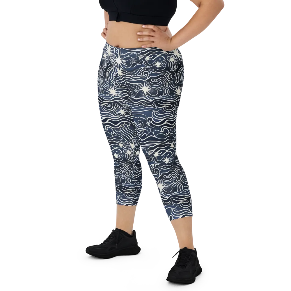 Nautical Nebula on Capri Leggings — Front
