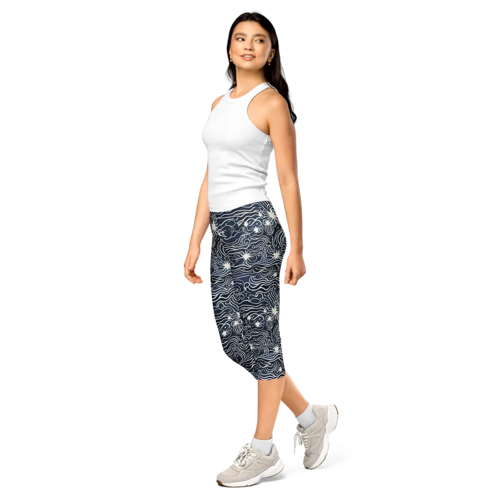 Nautical Nebula on Capri Leggings — Left Front