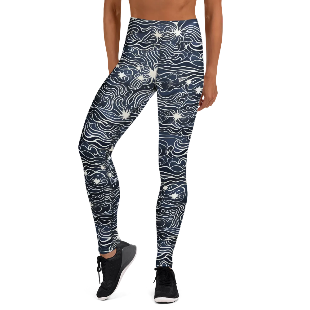 Nautical Nebula on Yoga Leggings — Front