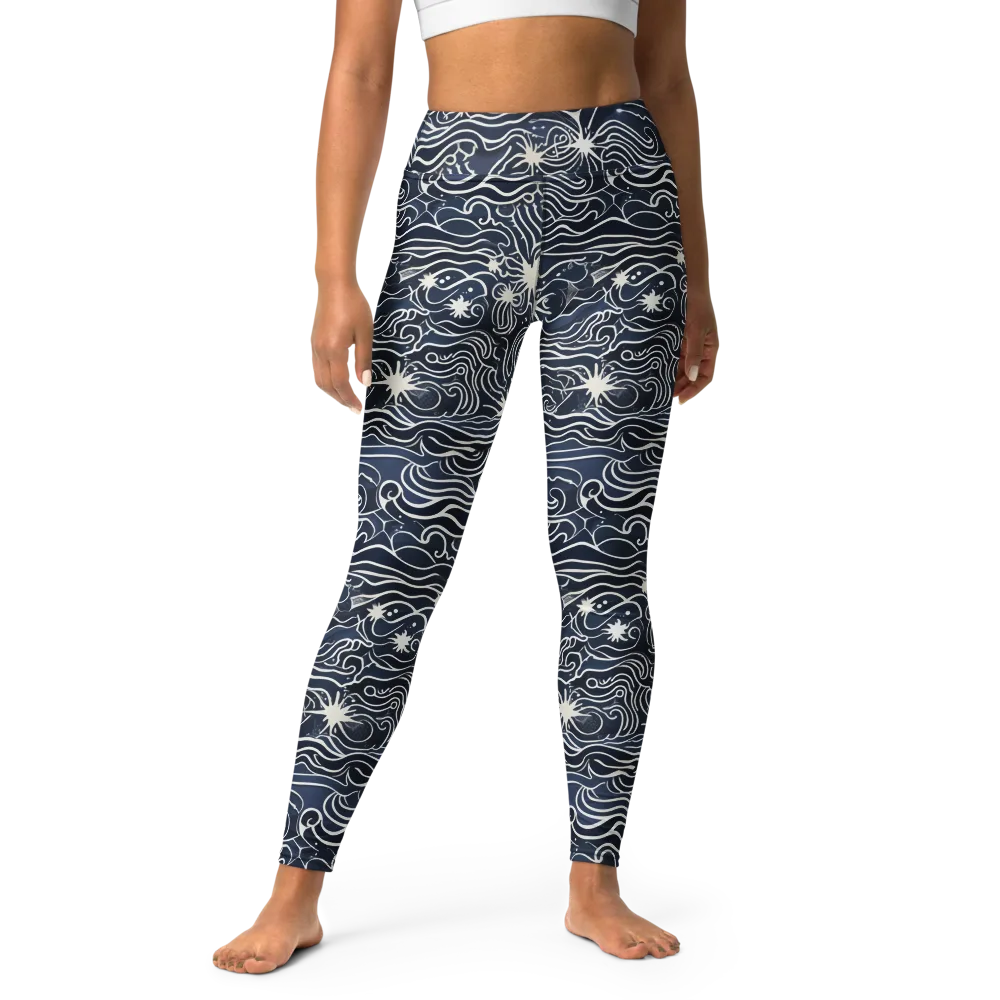 Nautical Nebula on Yoga Leggings — Front
