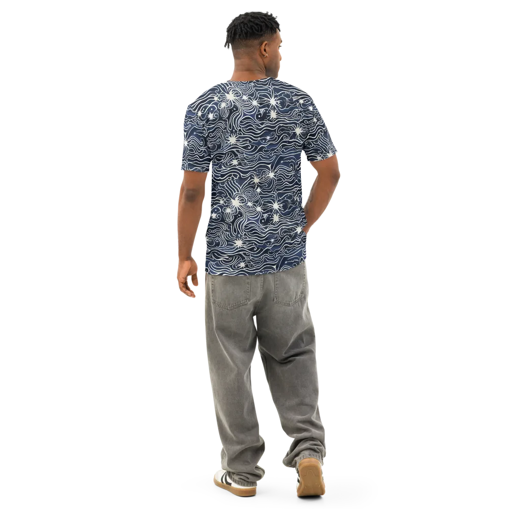 Nautical Nebula on Men's Cotton Crew Neck T-Shirt — Back