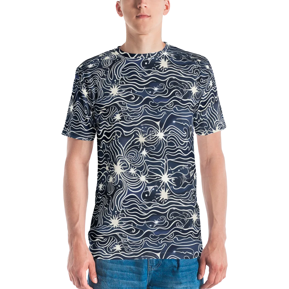 Nautical Nebula on Men's Crew Neck T-Shirt — Front