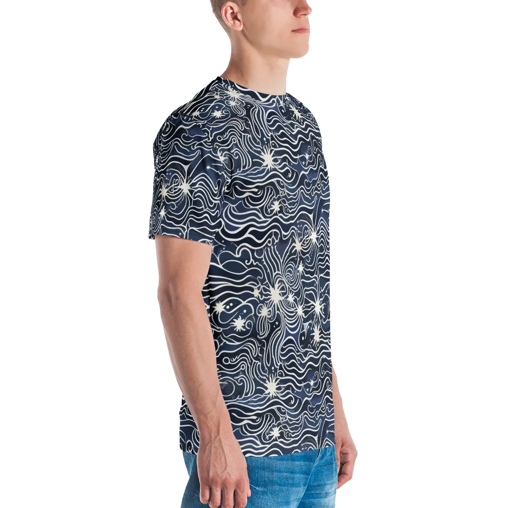 Nautical Nebula on Men's Crew Neck T-Shirt — Right