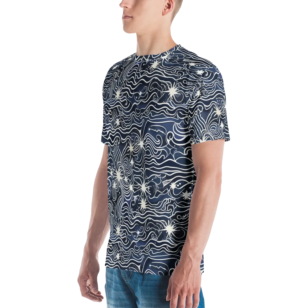Nautical Nebula on Men's Crew Neck T-Shirt — Left