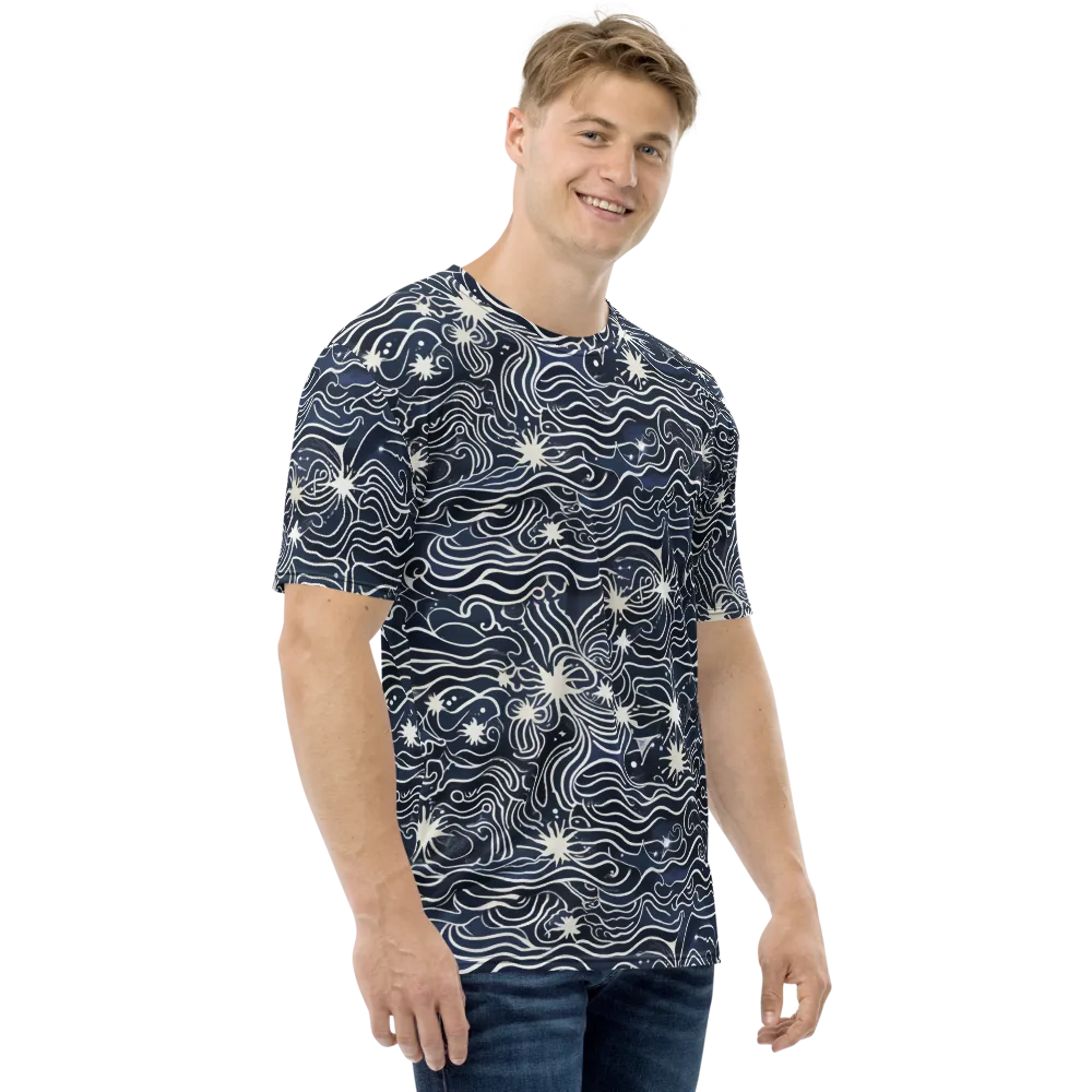 Nautical Nebula on Men's Crew Neck T-Shirt — Right