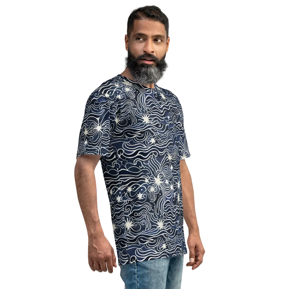 Nautical Nebula on Men's Crew Neck T-Shirt — Right