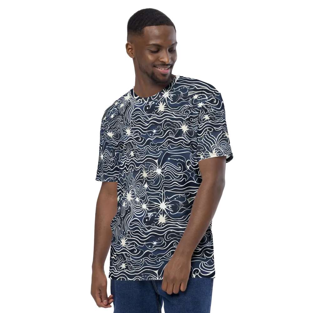 Nautical Nebula on Men's Crew Neck T-Shirt — Left