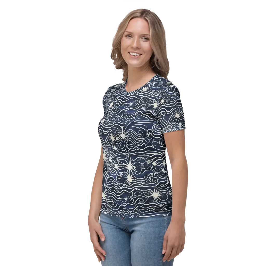 Nautical Nebula on Women's Crew Neck T-Shirt — Left