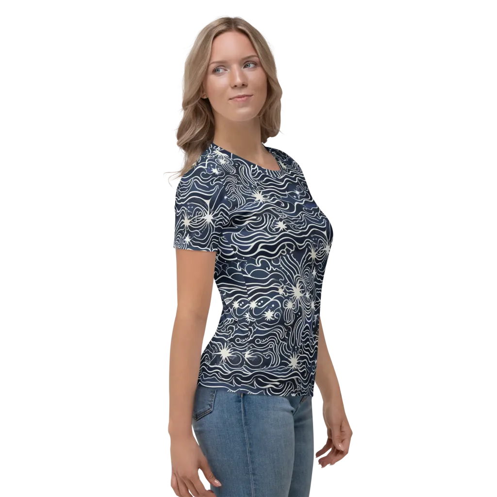Nautical Nebula on Women's Crew Neck T-Shirt — Right