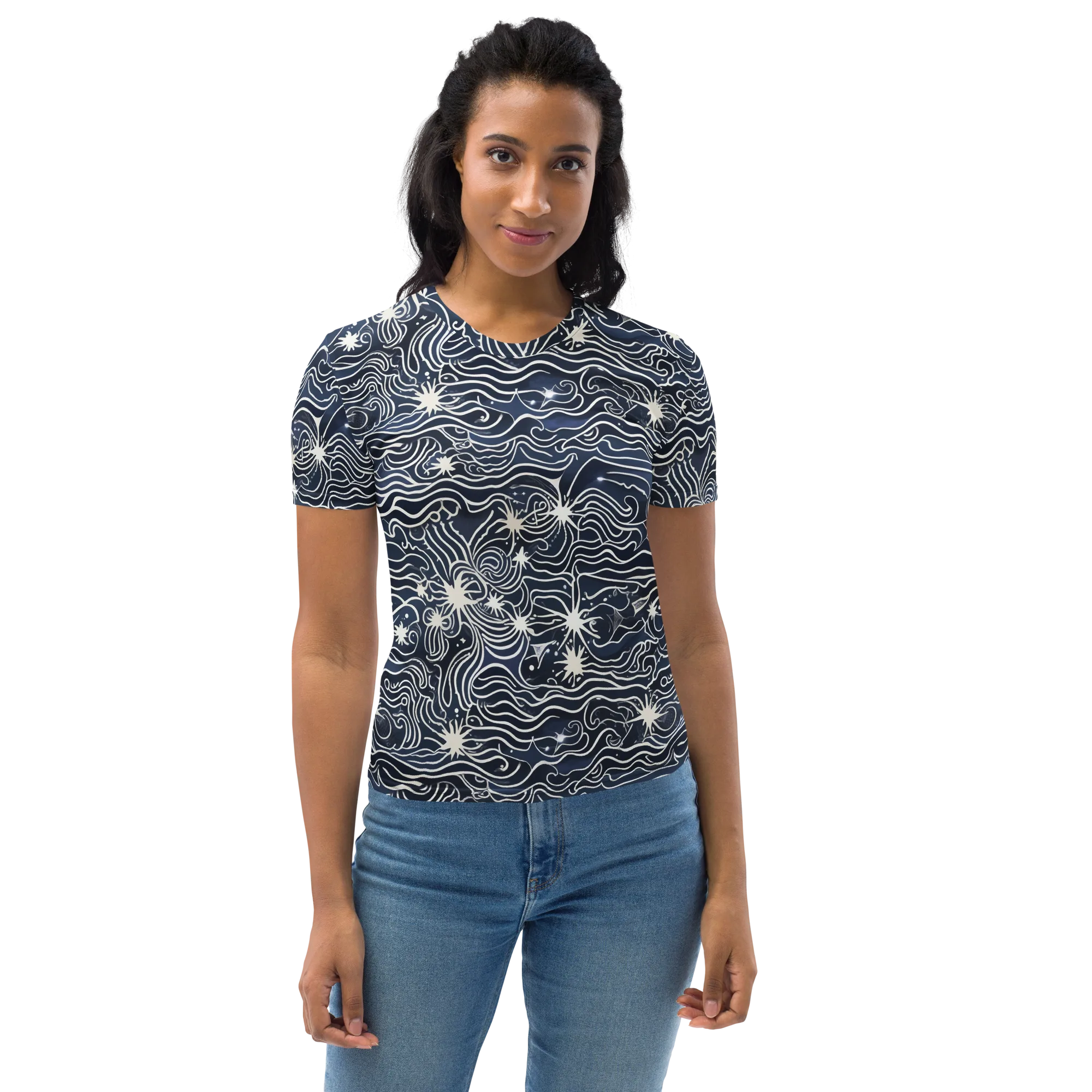 Nautical Nebula on Women's Crew Neck T-Shirt — Front