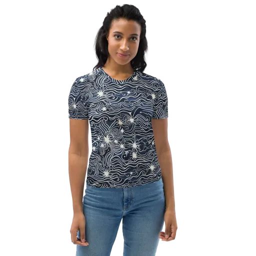 Nautical Nebula on a Women's Crew Neck T-Shirt