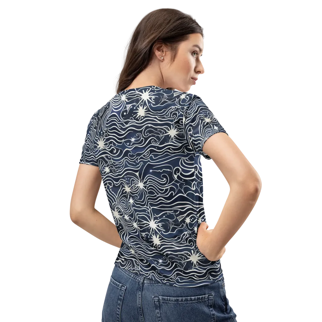 Nautical Nebula on Women's Crew Neck T-Shirt — Back