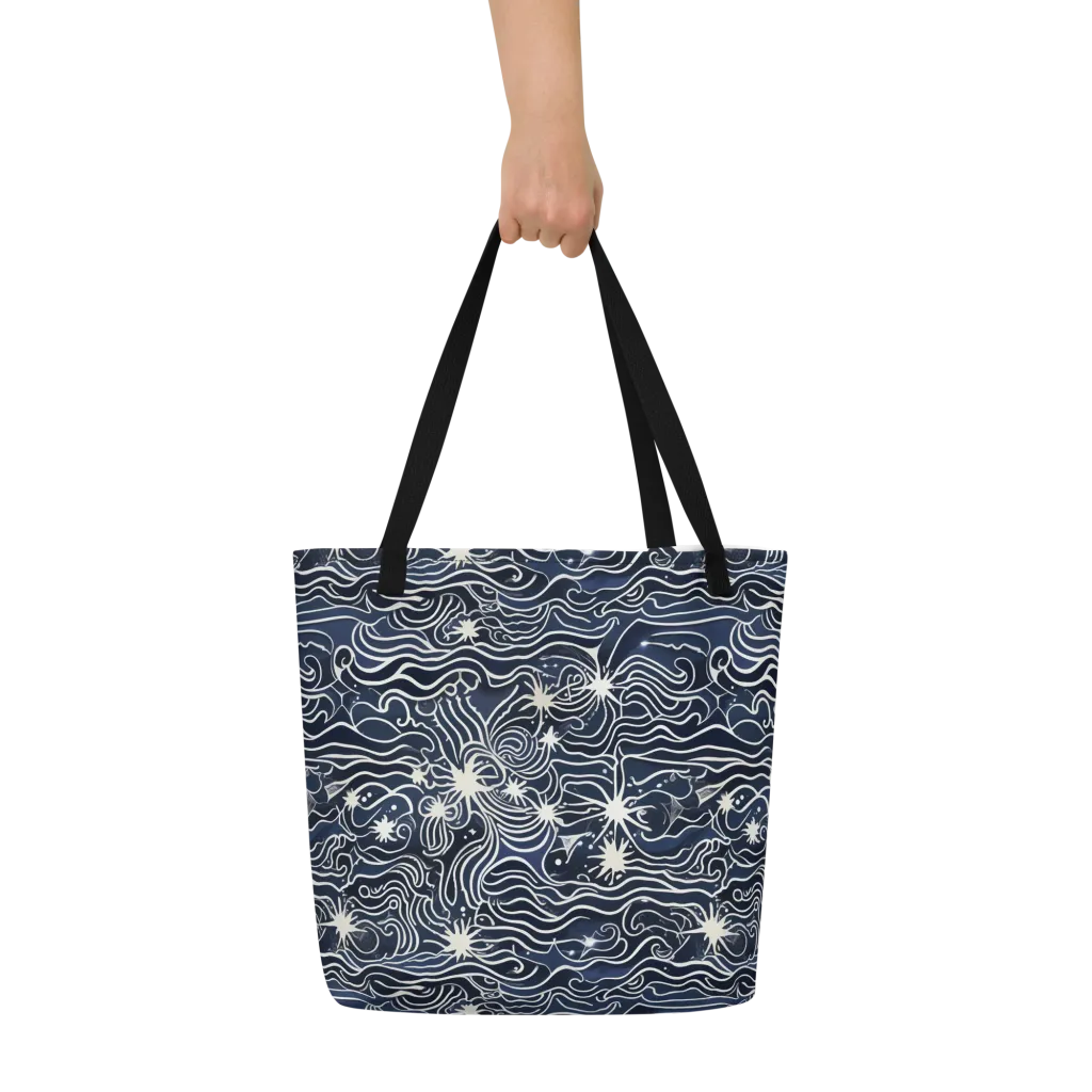Nautical Nebula on Large Tote Bag W/ Pocket — Front
