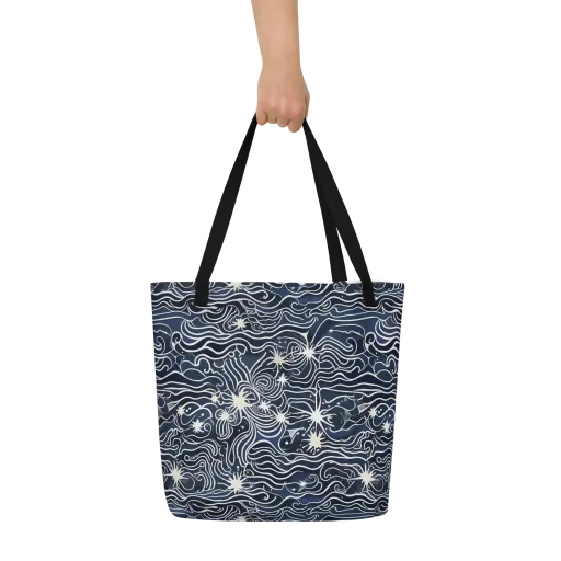 Nautical Nebula on a Large Tote Bag W/ Pocket