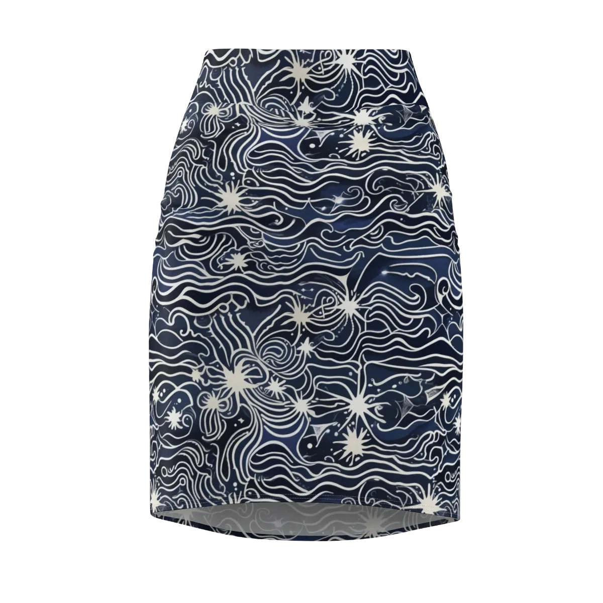 Nautical Nebula on Pencil Skirt — Front