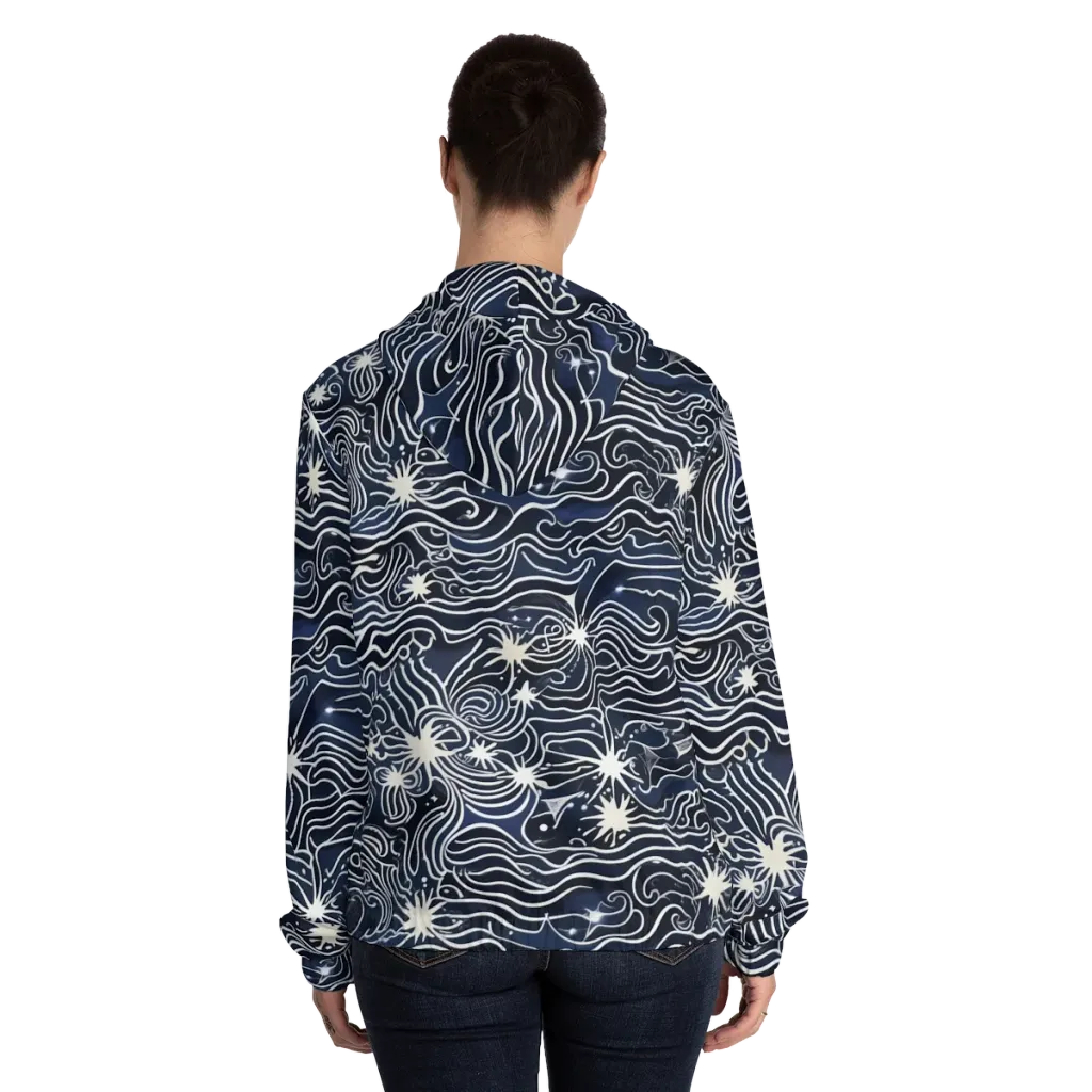 Nautical Nebula on Women's Full-Zip Hoodie — Back On Person