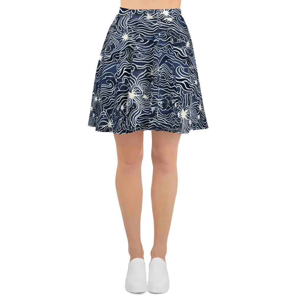 Nautical Nebula on Skater Skirt — Front