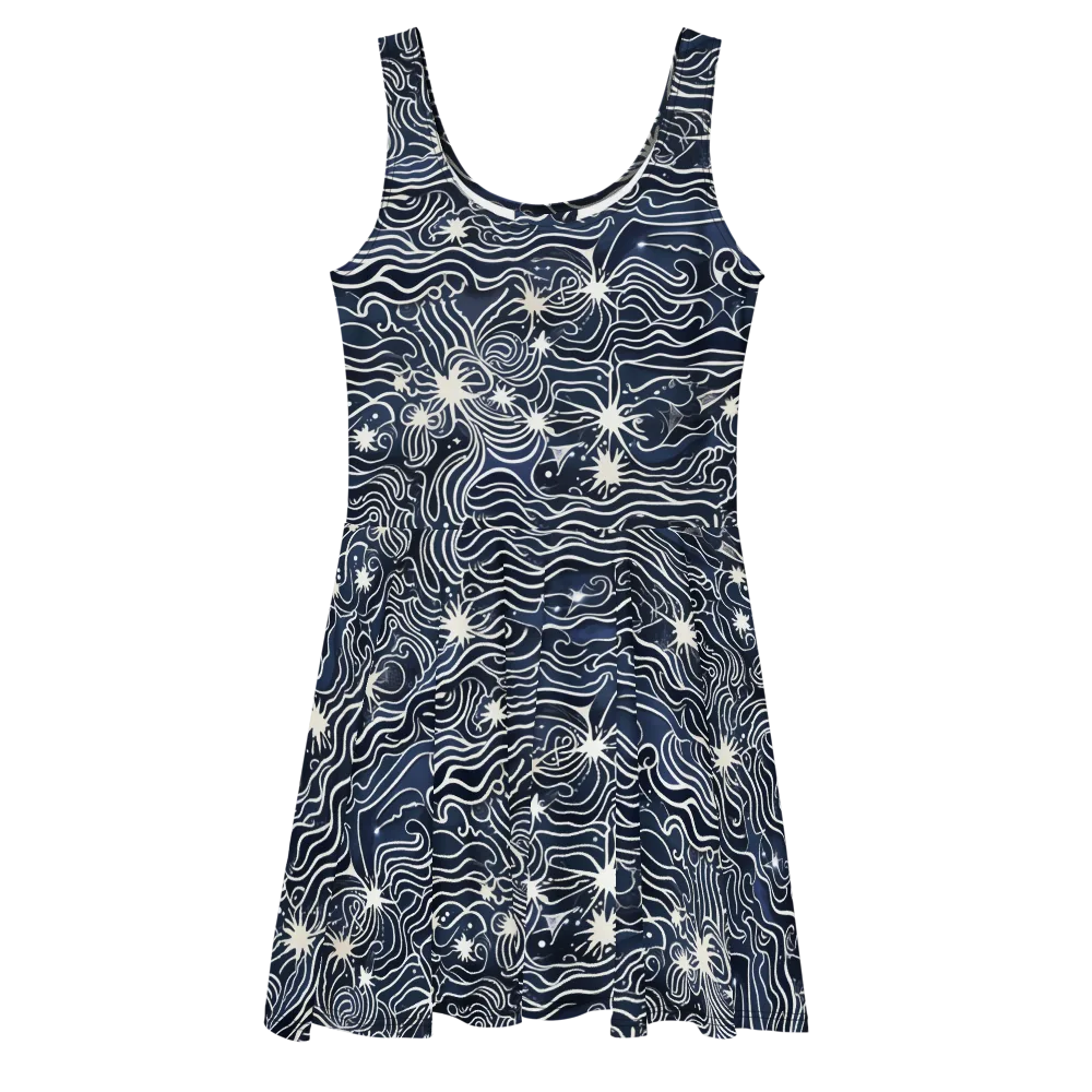 Nautical Nebula on Skater Dress — Front