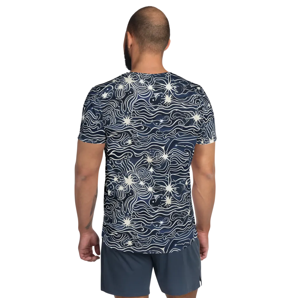 Nautical Nebula on Men's Athletic T-Shirt — Back