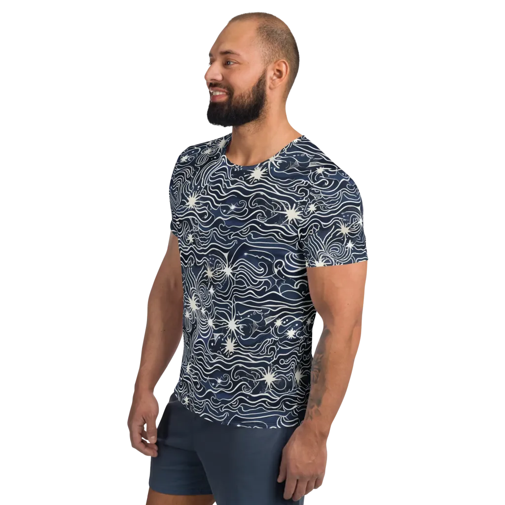 Nautical Nebula on Men's Athletic T-Shirt — Left