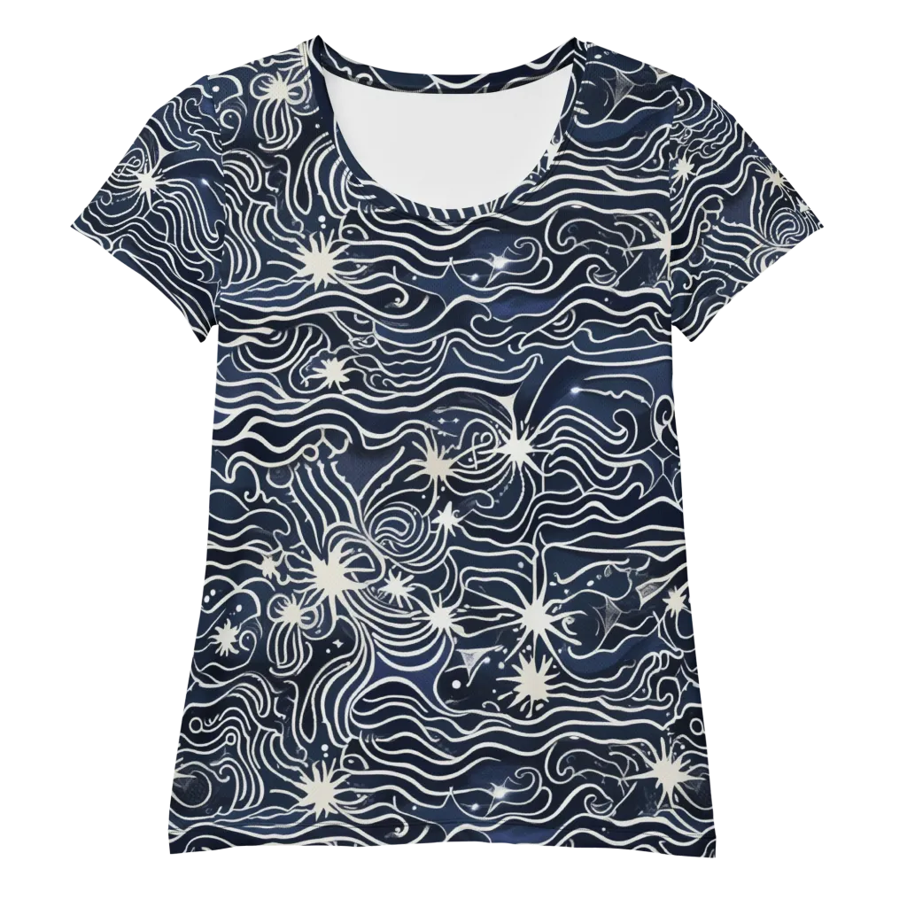 Nautical Nebula on Women's Athletic T-Shirt — Front