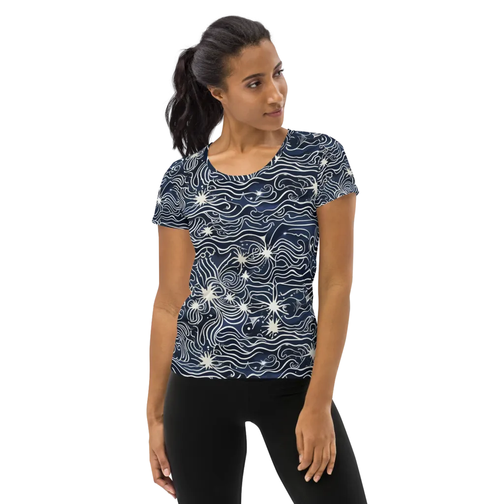 Nautical Nebula on Women's Athletic T-Shirt — Front