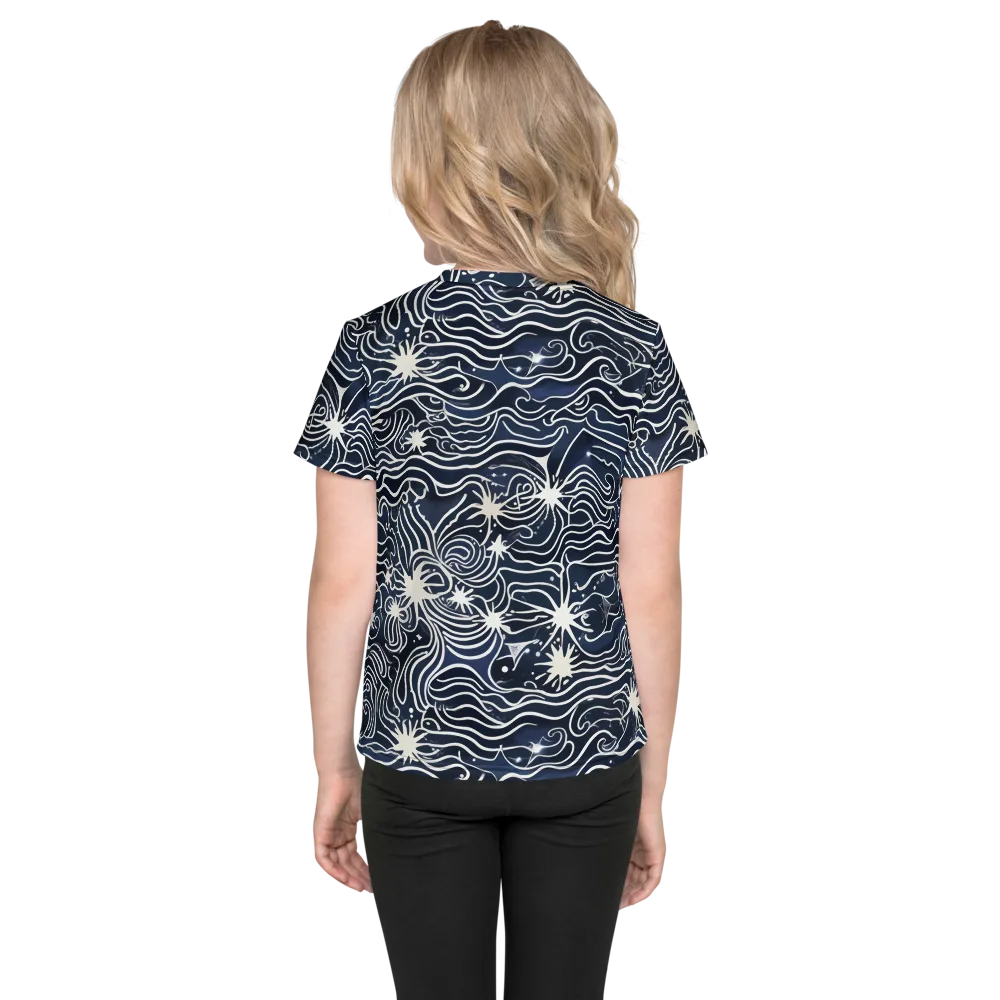 Nautical Nebula on Kids Crew Neck T-Shirt — Back