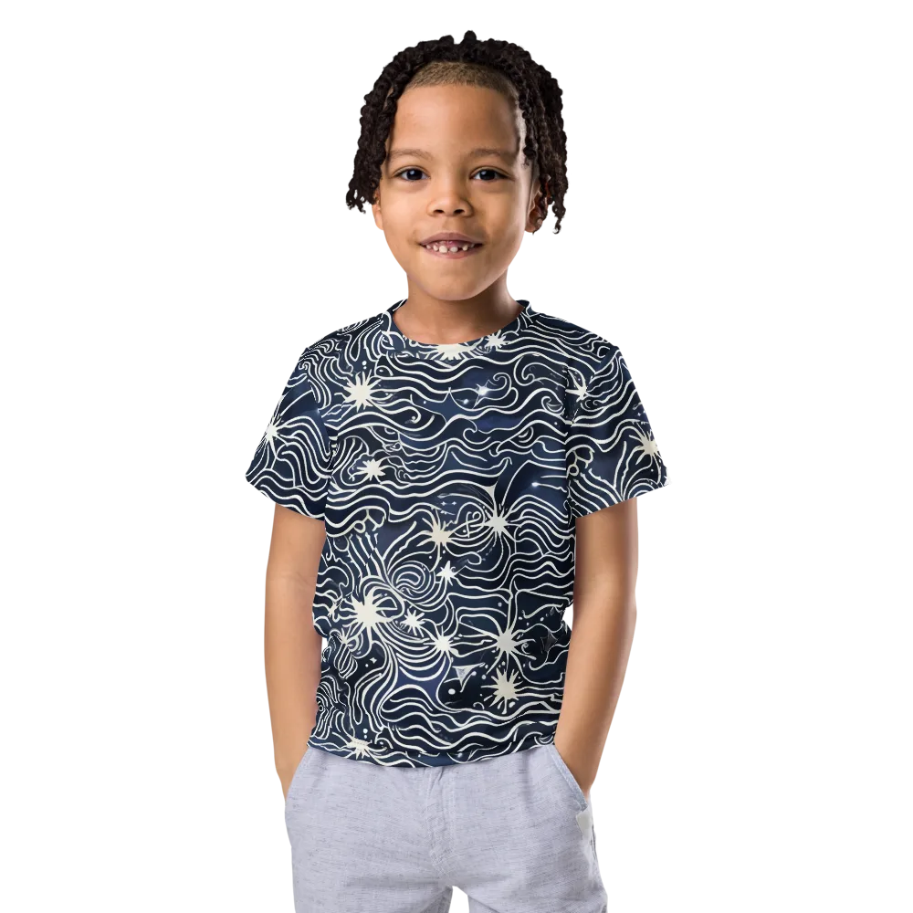 Nautical Nebula on Kids Crew Neck T-Shirt — Front