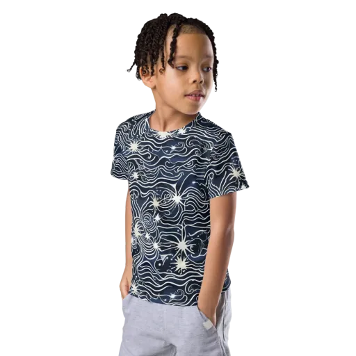 Nautical Nebula on a Kids Crew Neck T-Shirt