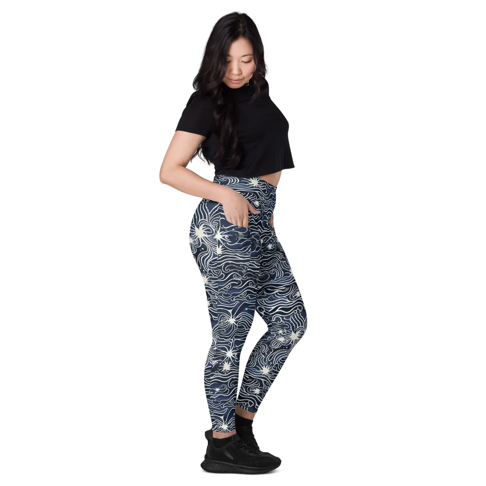 Nautical Nebula on Leggings with Pockets — Right