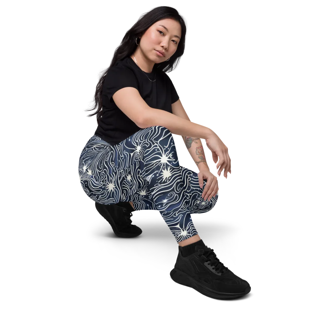 Nautical Nebula on Leggings with Pockets — Right Front