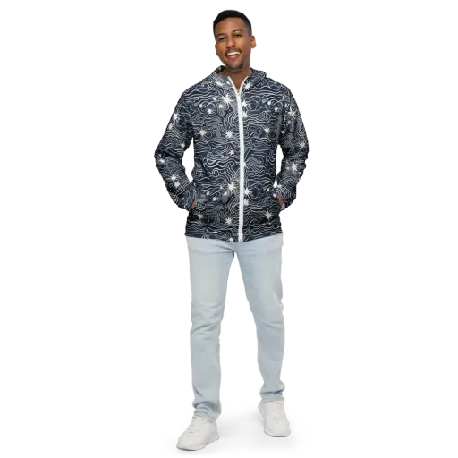 Nautical Nebula on a Men's Windbreaker