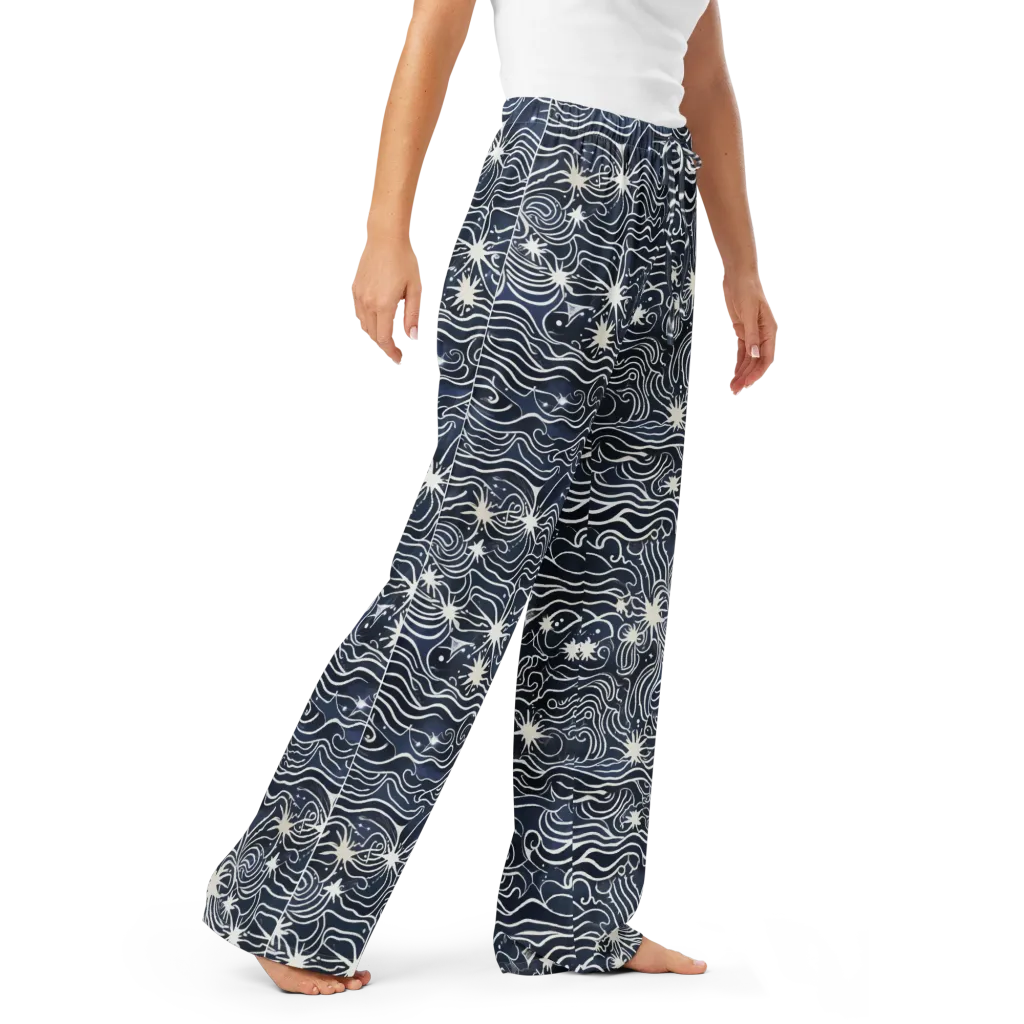 Nautical Nebula on Women's Pajama Pants — Right Front