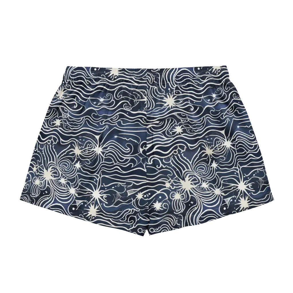 Nautical Nebula on Women's Pajama Shorts — Back