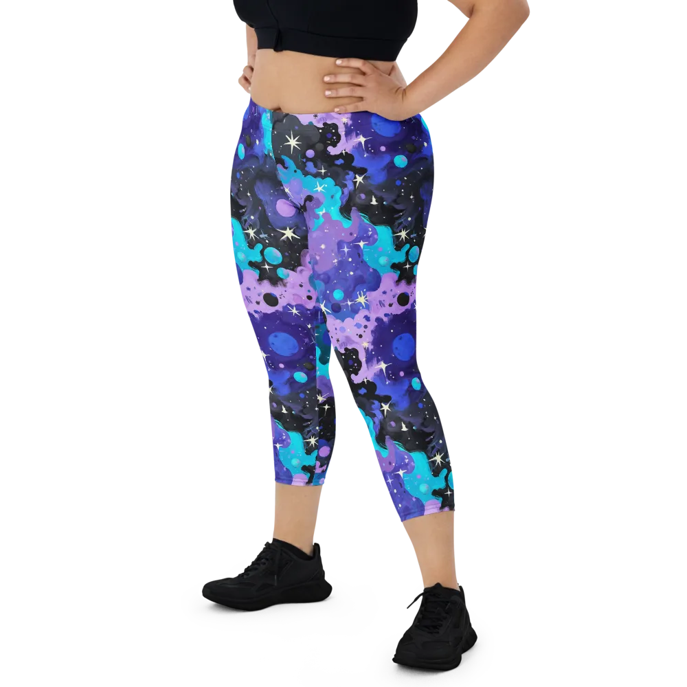 Galaxy Gouache on Capri Leggings — Front