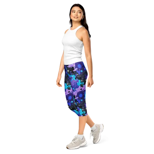 Galaxy Gouache on a Capri Leggings