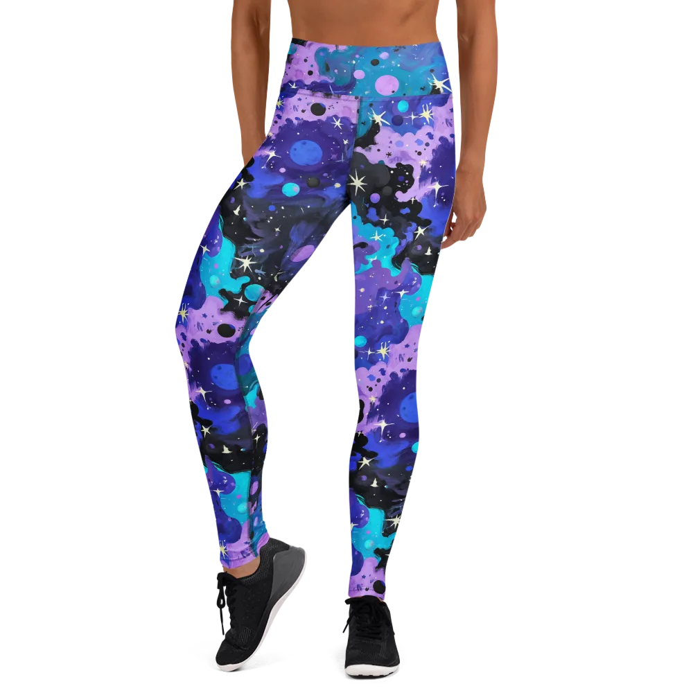 Galaxy Gouache on Yoga Leggings — Front