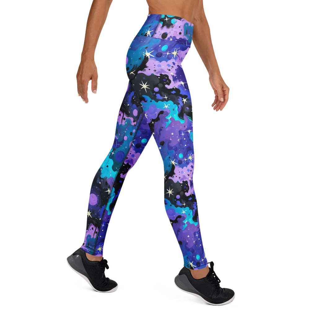 Galaxy Gouache on Yoga Leggings — Right