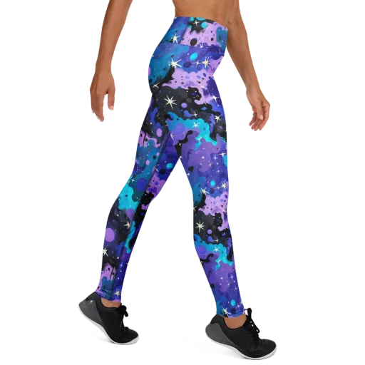 Galaxy Gouache on a Yoga Leggings