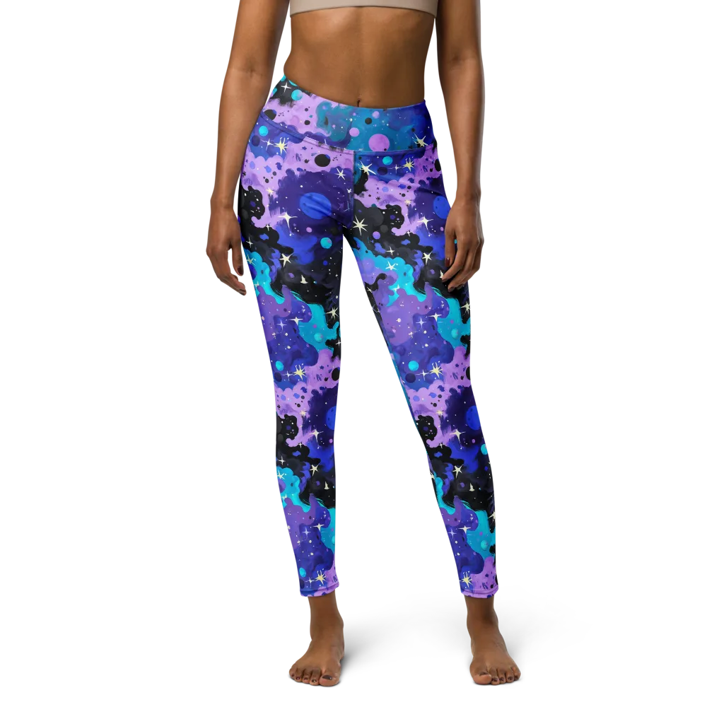 Galaxy Gouache on Yoga Leggings — Front