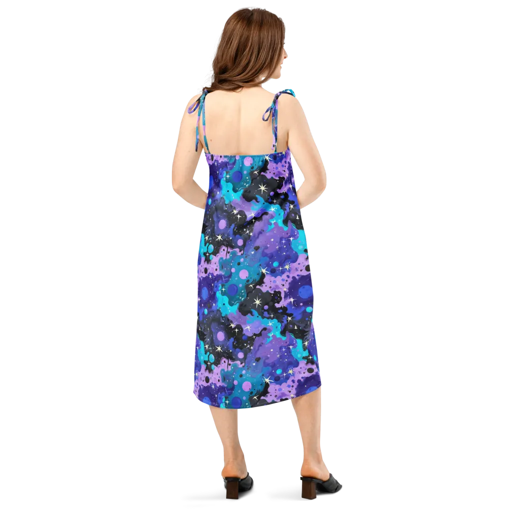 Galaxy Gouache on Slip Dress — Back