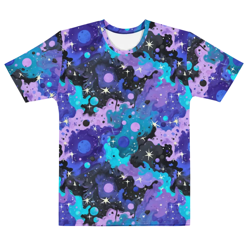 Galaxy Gouache on Men's Cotton Crew Neck T-Shirt — Front