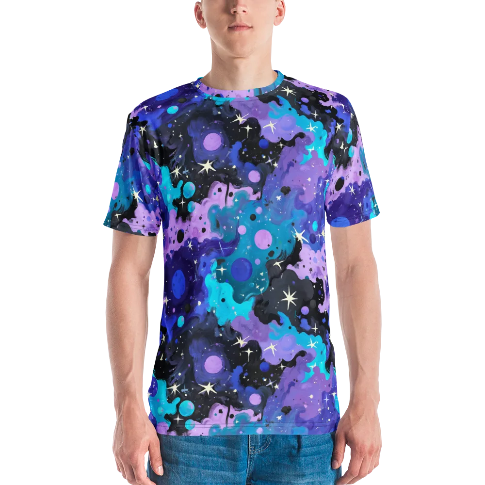 Galaxy Gouache on Men's Crew Neck T-Shirt — Front