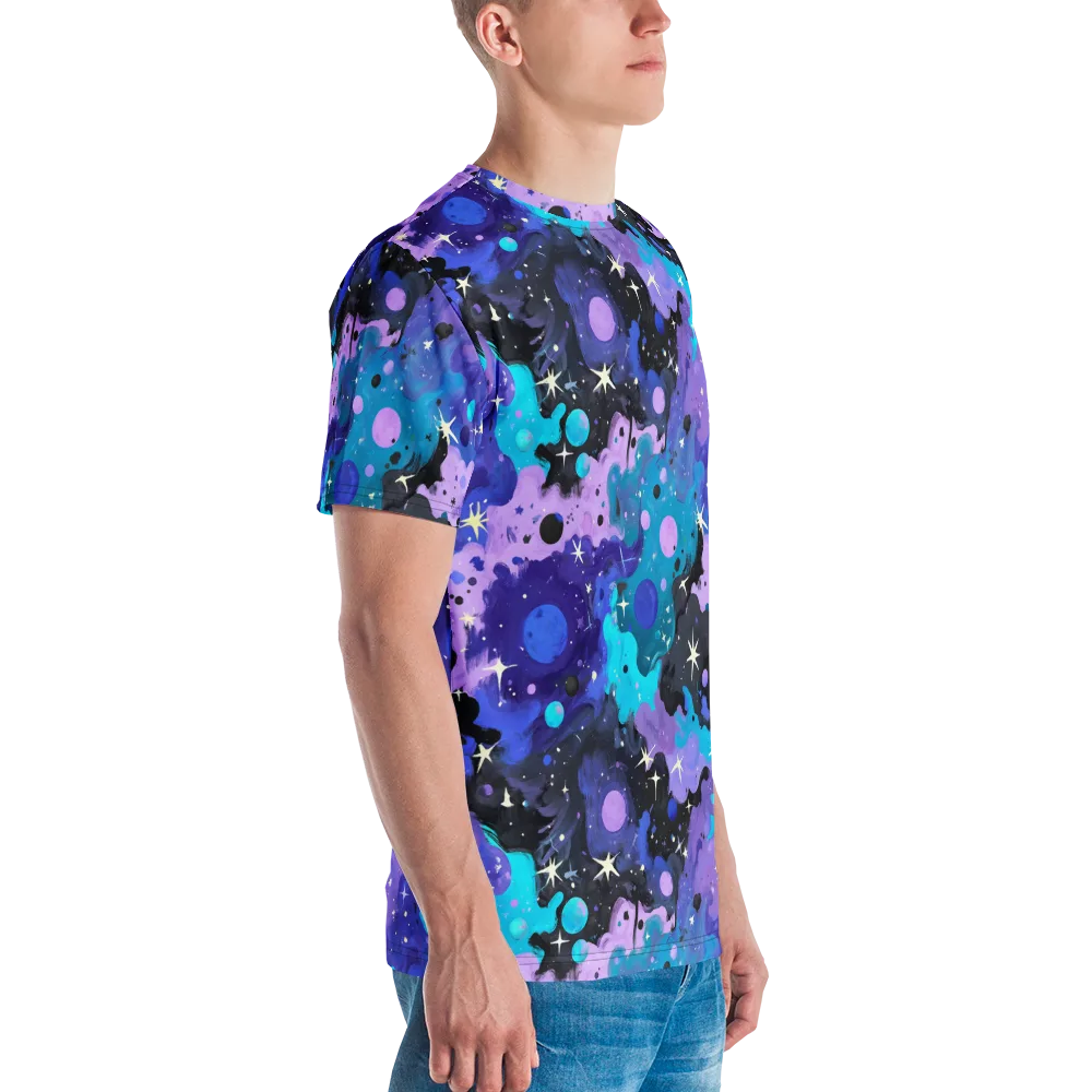 Galaxy Gouache on Men's Crew Neck T-Shirt — Right