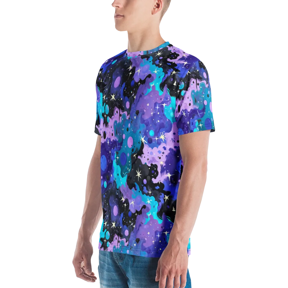 Galaxy Gouache on Men's Crew Neck T-Shirt — Left