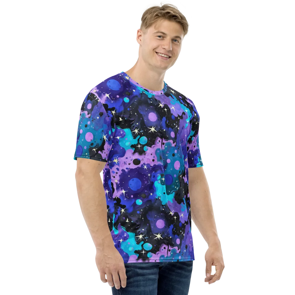 Galaxy Gouache on Men's Crew Neck T-Shirt — Right
