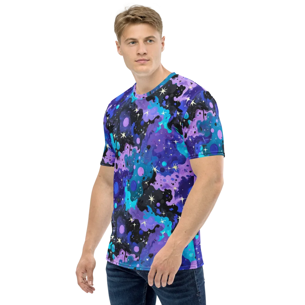 Galaxy Gouache on Men's Crew Neck T-Shirt — Left